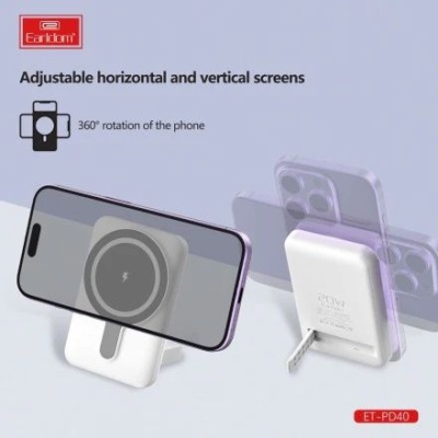 додаткова батарея power bank earldom et-pd40 5000 mah wireless magsafe pd20w (білий) 