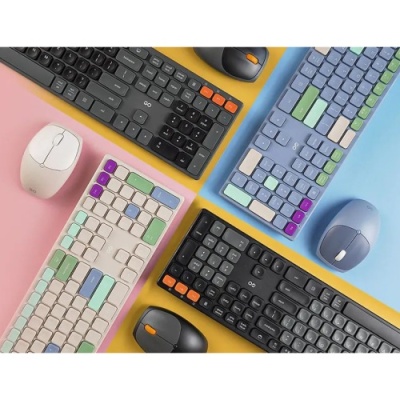 клавіатура безпровідна + миша fantech go wk895 silent click (бежевий) 