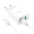 Мережевий Зарядний Пристрій Hoco C80A Plus 1USB/18W/QC3.0 + 1Type-C/20W/PD + (Type-C - Lightning) (Білий) мережевий зарядний пристрій hoco c80a plus 1usb/18w/qc3.0 + 1type-c/20w/pd + (type-c - lightning) (білий)