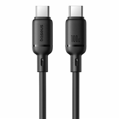 кабель baseus silky series fast charging type-c - type-c 100w/2m (p10377704113-01) (black) 
