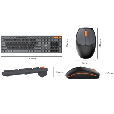клавіатура безпровідна + миша fantech go wk895 silent click (сірий) 