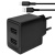 мережевий зарядний пристрій earldom es-eu44c 2usb/2.4a/12w + (usb - type-c) (чорний) 