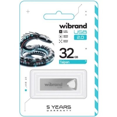 usb флеш-накопичувач wibrand 32gb taipan (срібло) 