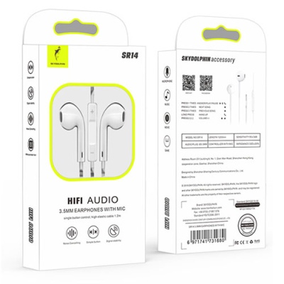 навушники skydolphin sr14 with mic white 