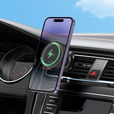 Автотримач Borofone BH207 з безпровідним зарядним пристроєм (Чорний)
