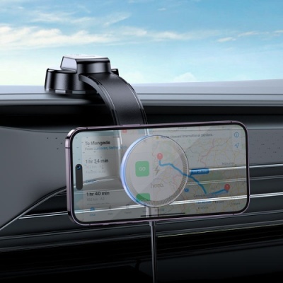 Автотримач Hoco HW25 Magnetic Ring Wireless 15W (Чорний)