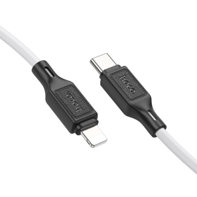 кабель hoco x90 cool silicone (pd) type-c - lightning 20w 3a/1m (білий) 