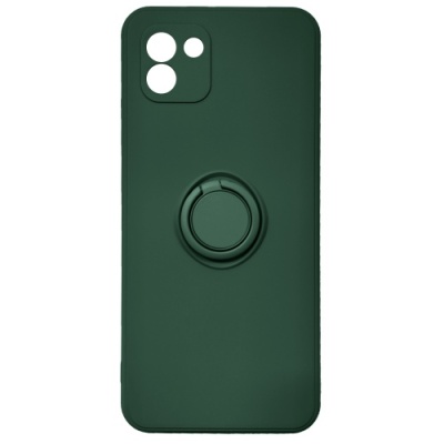 Купить силіконовий чохол soft silicone casevsmagnet ring для samsung a035 galaxy a03 - dark green онлайн