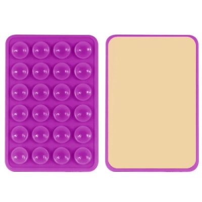 Купить силіконова тримач-присоска телефону sticker side silicone (3m килимок липучка) (фіолетовий) онлайн