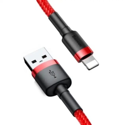 кабель baseus cafule usb - lightning 1.5a/2m (calklf-c09) (red-black) 