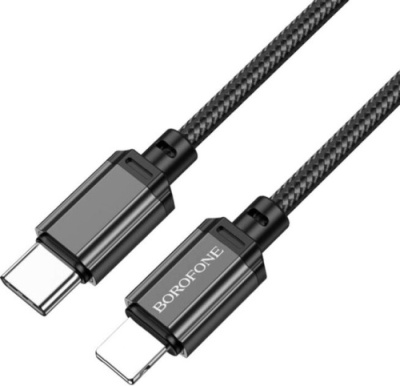 кабель borofone bx87 type-c - lightning (pd) 20w/3a/1m (чорний) 