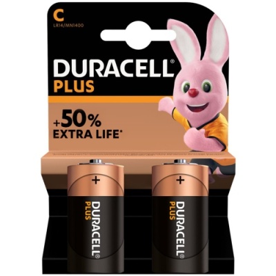 батарейка duracell lr14 plus +50% extra lite (2шт) 