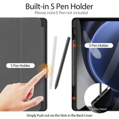Купить чохол dux ducis domo для samsung tab s10 fe plus (x620/x626b) with s pen holder & auto sleep wake (black) онлайн