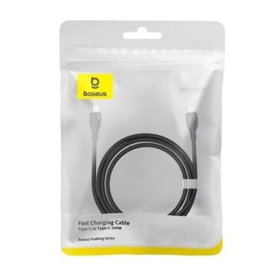 кабель baseus pudding series fast charging cable type-c - type-c 100w/1.2m (p10355702111-00) (black) 