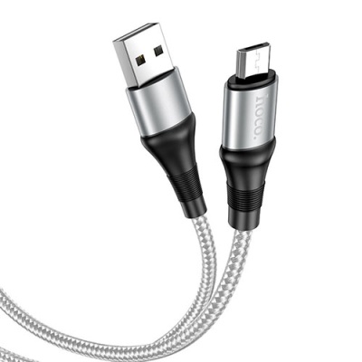 кабель hoco x50 excellent usb - microusb 2.4a/1m (сірий) 