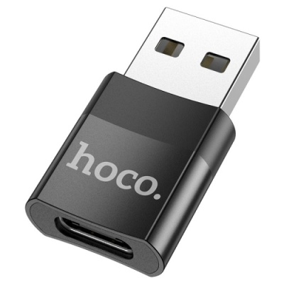 перехідник hoco ua17 otg usb 2.0 male - type-c female (чорний) 