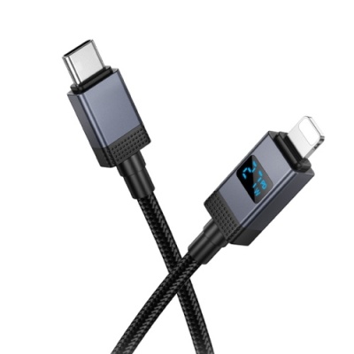 кабель hoco x118 type-c - lightning 27w/1m (чорний) 