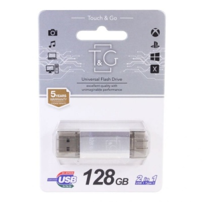 usb флеш-накопичувач tg 128gb usb/type-c 009 (срібло) 