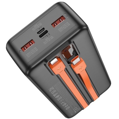 додаткова батарея power bank hoco j119b sharp charger 22.5w+pd20 with digital display 30000mah (чорний) 