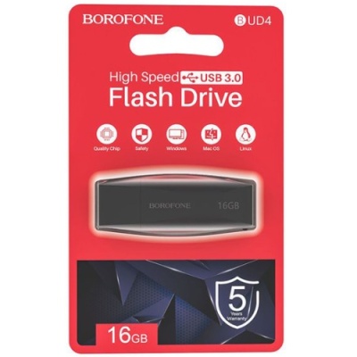 usb флеш-накопичувач borofone bud4 usb3.0 16gb (чорний) 
