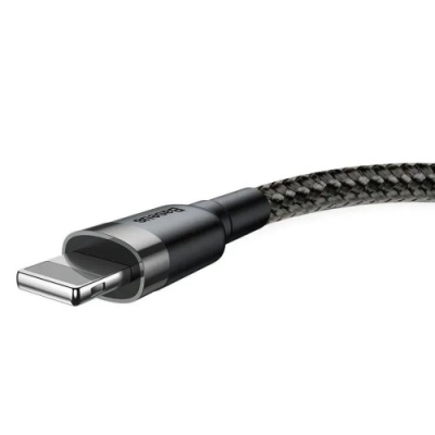 кабель baseus cafule usb - lightning 2.4a/0.5m (calklf-ag1) (black-gray) 
