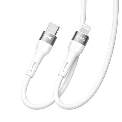 кабель ridea rc-xs51 x-silicone type-c - lightning 30w 1.2m (бiлий) 