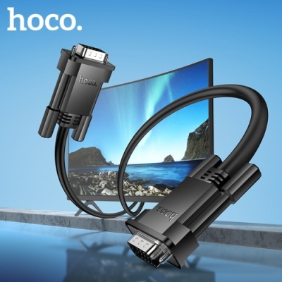 кабель hoco us11 vga male to vga male hd 1m (чорний) 