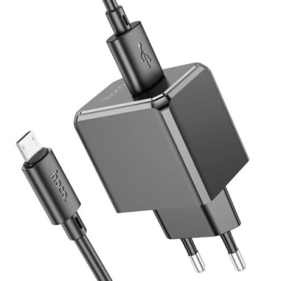 мережевий зарядний пристрій hoco cs11a 1usb/2.1a + (usb - microusb) (чорний) 