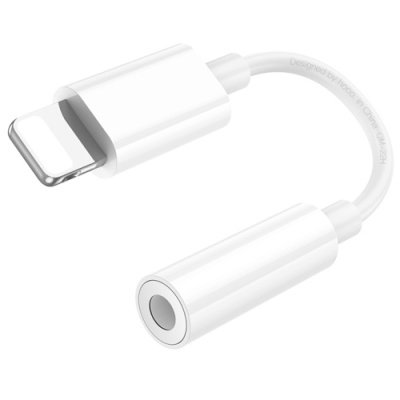 перехідник hoco ls34 lightning - aux (3.5mm) (білий) 