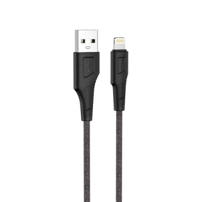 кабель hoco x58 airy silicone usb - lightning 2.4a/1m (чорний) 