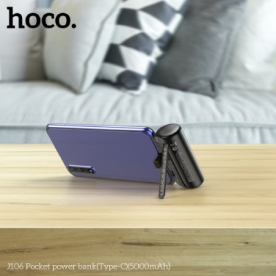 додаткова батарея power bank hoco j106 pocket type-c 5000mah (чорний) 