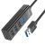 usb hub hoco hb25 easy mix 4-in-1 converter (usb to usb3.0+usb2.0*3) (чорний) 