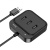 usb hub hoco hb31 easy 4-in-1 converter (usb to usb2.0*4) 1,2m. black 