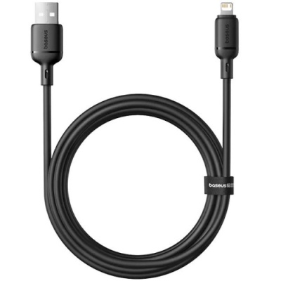 кабель baseus silky series fast charging usb - lightning 2.4a/2m (p10377702113-01) (black) 