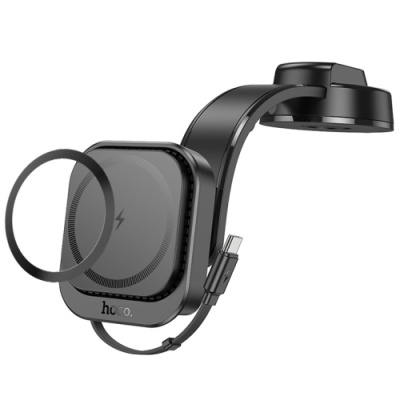 Автотримач Hoco HW24 Magnetic Wireless 15W (Чорний)