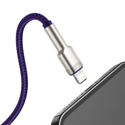 кабель baseus cafule metal usb - lightning 2.4a/1m (caljk-a05) (purple) 