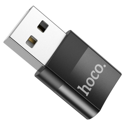 перехідник hoco ua17 otg usb 2.0 male - type-c female (чорний) 