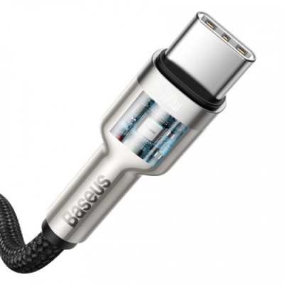 кабель baseus cafule metal (pd) type-c - type-c 100w 5a/2m (catjk-d01) (black) 
