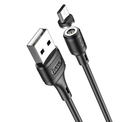 кабель hoco x52 sereno magnetic usb - microusb 2.4a/1m (чорний) 