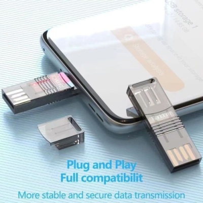 перехідник картрідер earldom et-ot99 usb + usb-c + tf card black 