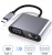 usb hub адаптер xo hub001 type-c pd / usb 3.0 / hdmi / vga 