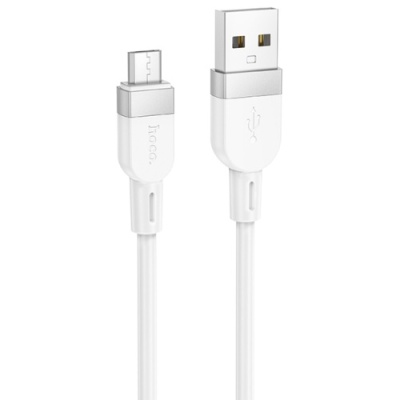 кабель hoco x109 silicone usb - microusb 2.4a/1m (білий) 