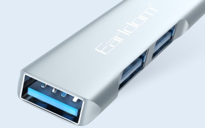usb hub earldom et-hub10 type-c to 3in1 usb 3.0 hub (сірий) 
