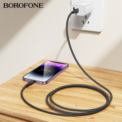 кабель borofone bx116 type-c - lightning pd27w/1m (чорний) 