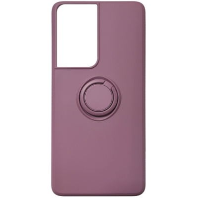 Купить силіконовий чохол soft silicone casevsmagnet ring для samsung g998 galaxy s21 ultra - cherry purple онлайн