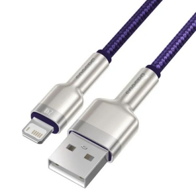 кабель baseus cafule metal usb - lightning 2.4a/1m (caljk-a05) (purple) 