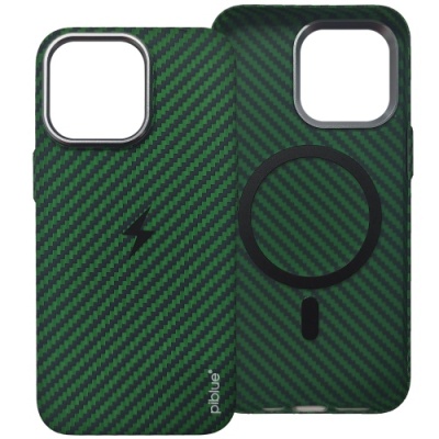 Купить чохол piblue magentic suction magsafe (pl-49) carbon для apple iphone 13 pro max (зелений) онлайн
