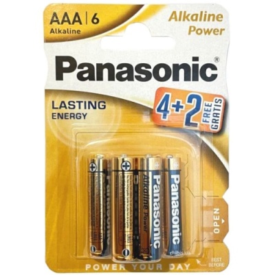 батарейка panasonic lr3 bl power aaa (6шт) 