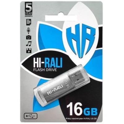 usb флеш-накопичувач hi-rali rocket 16gb (сталевий) 