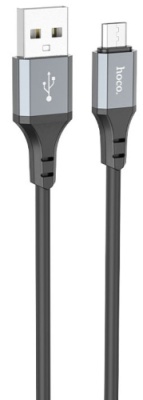 кабель hoco x86 silicone usb - microusb 2.4a/1m (чорний) 